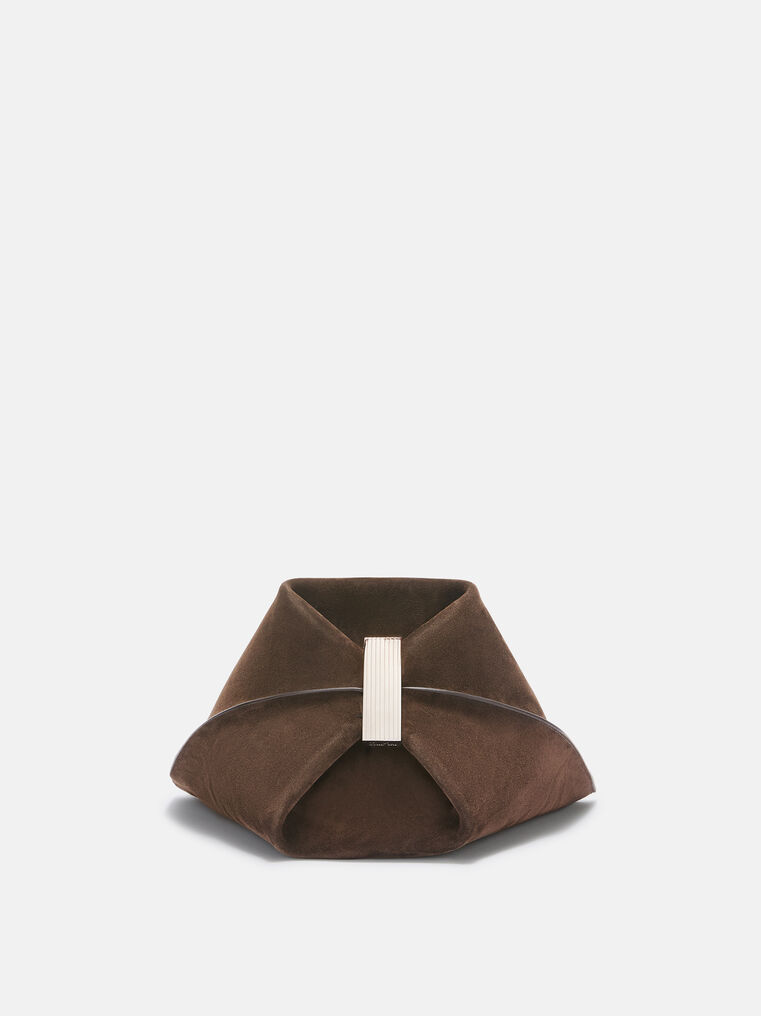 Attico Shoulder Bag ''la Scoop'' Dark Brown In Brown