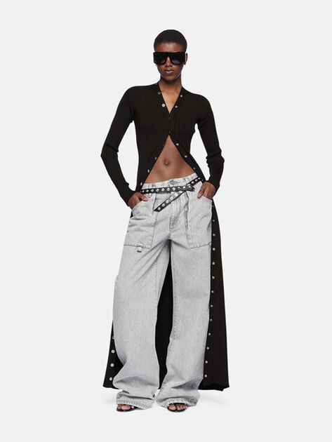The Attico Black viscose long cardigan main image 0