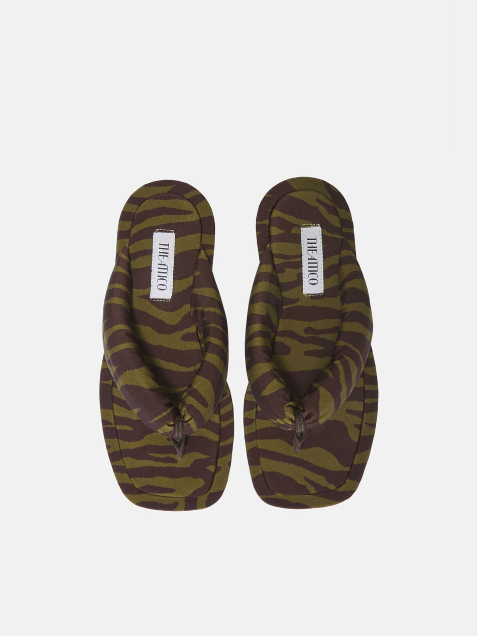 THE ATTICO ''Indie'' dark green and dark brown flat thong Dark green/dark brown 250WSH00797PAA014PR997