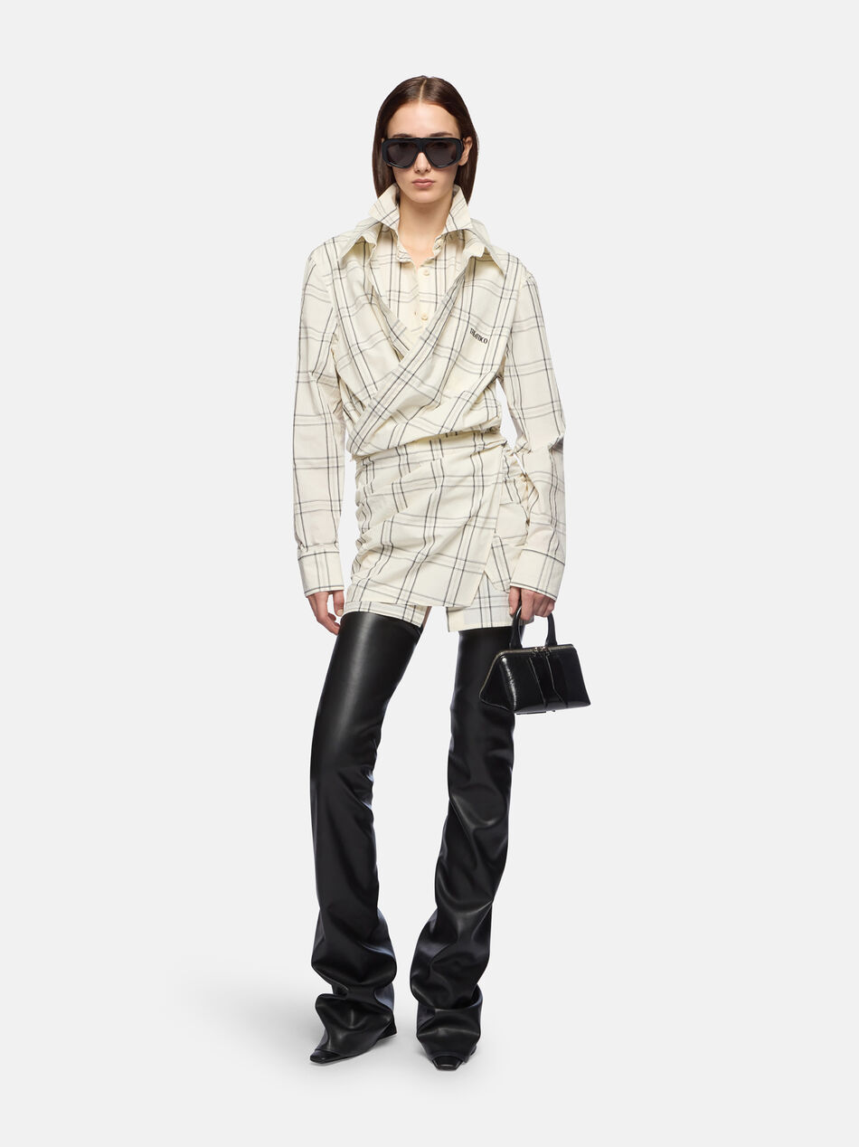 THE ATTICO White and black mini dress WHITE/BLACK 260WCA00458CCC125AA020