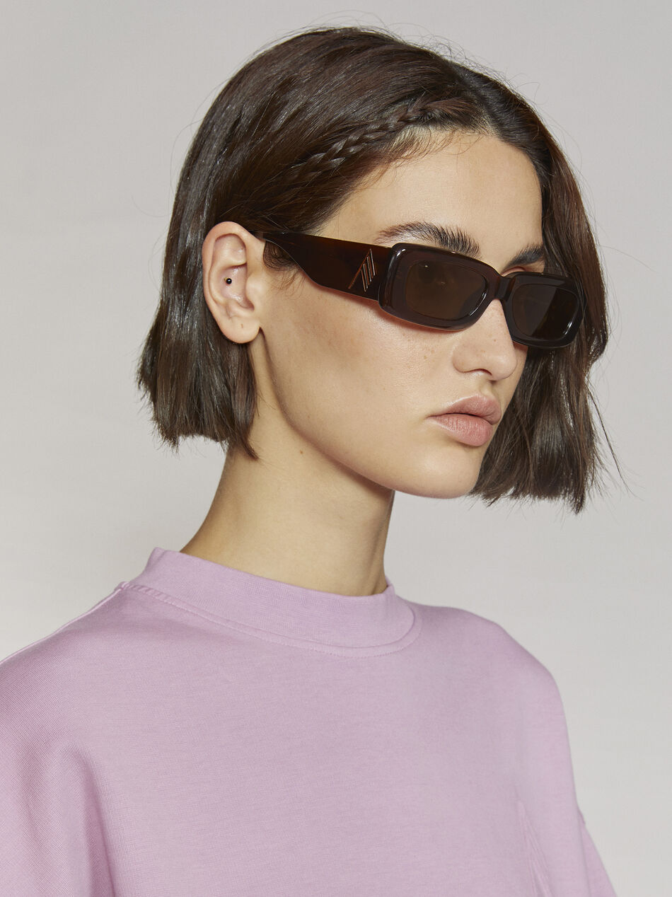 THE ATTICO "Mini Marfa" rum sunglasses RUM 212WAS11MET2187