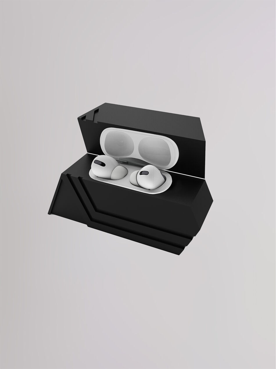 THE ATTICO The Attico Life at Large Rainbow AirPods Pro case BLACK THEATTICOAIRPODSPROCASE100