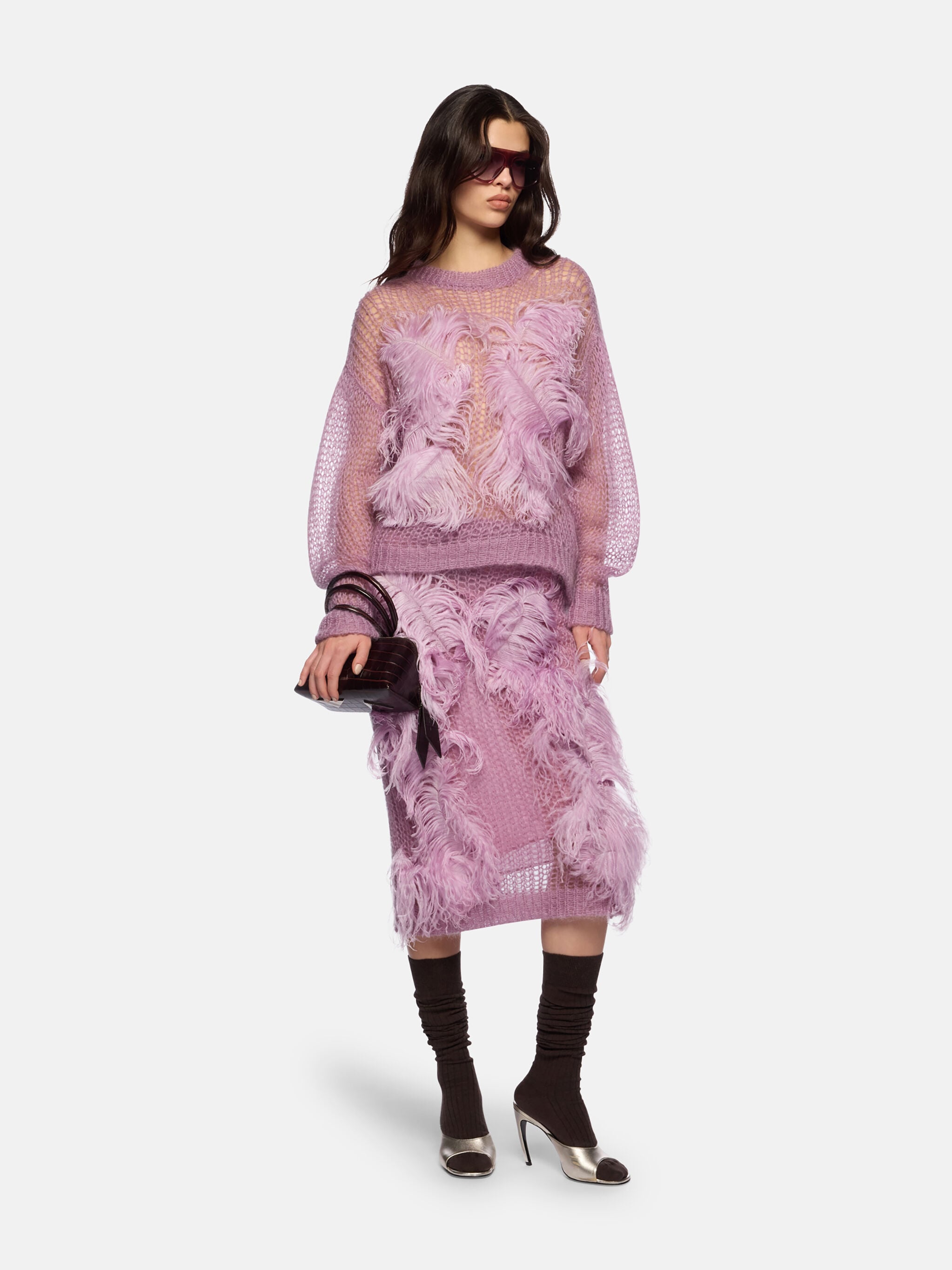Light mauve midi skirt for Women | THE ATTICO®