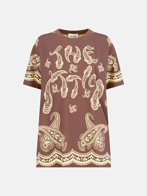 THE ATTICO Dark brown and yellow t-shirt Dark brown/yellow 260WCT00353JJJ025PY678