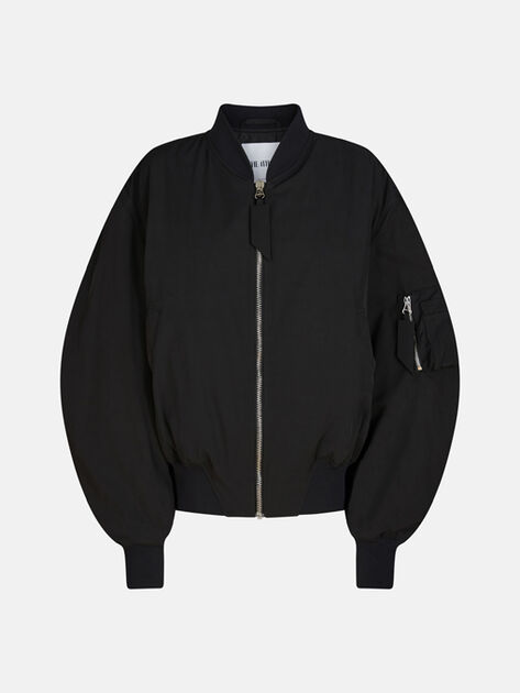 THE ATTICO "Anja'' black bomber BLACK 250WCB00070PLL001AA100