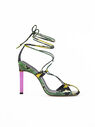 THE ATTICO ''Adele'' green and yellow sandal  222WS411EL003248
