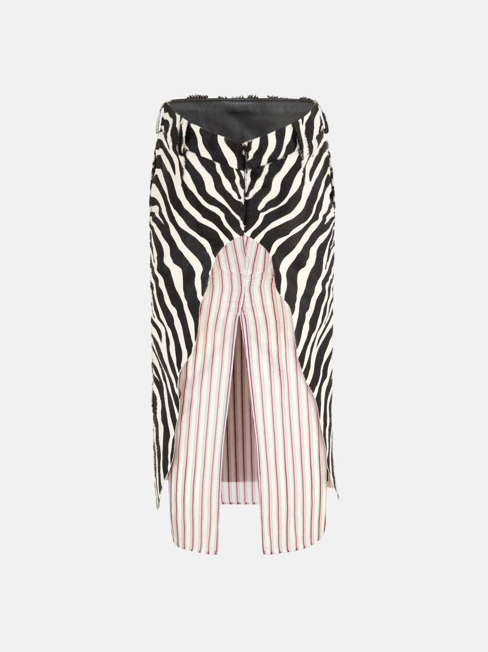 THE ATTICO Black and white midi skirt WHITE/BLACK 260WCS00312LBT156PR020