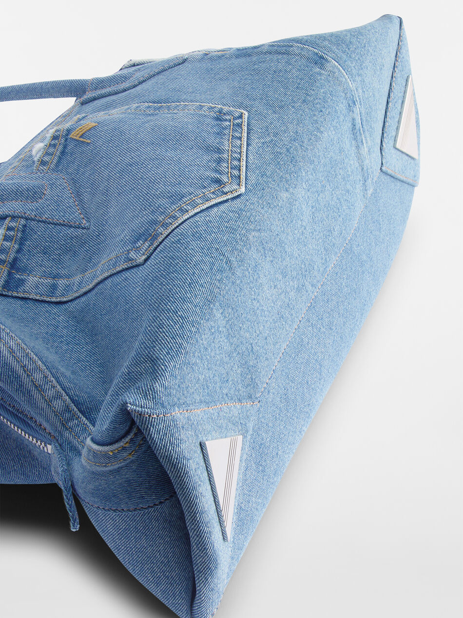 THE ATTICO "La Passeggiata Medium'' Light Blue Denim Top Handle LIGHT BLUE DENIM ATTWAH00054DDD049PW176