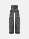 THE ATTICO "Fern" stained black and white pants  228WCP84D043020