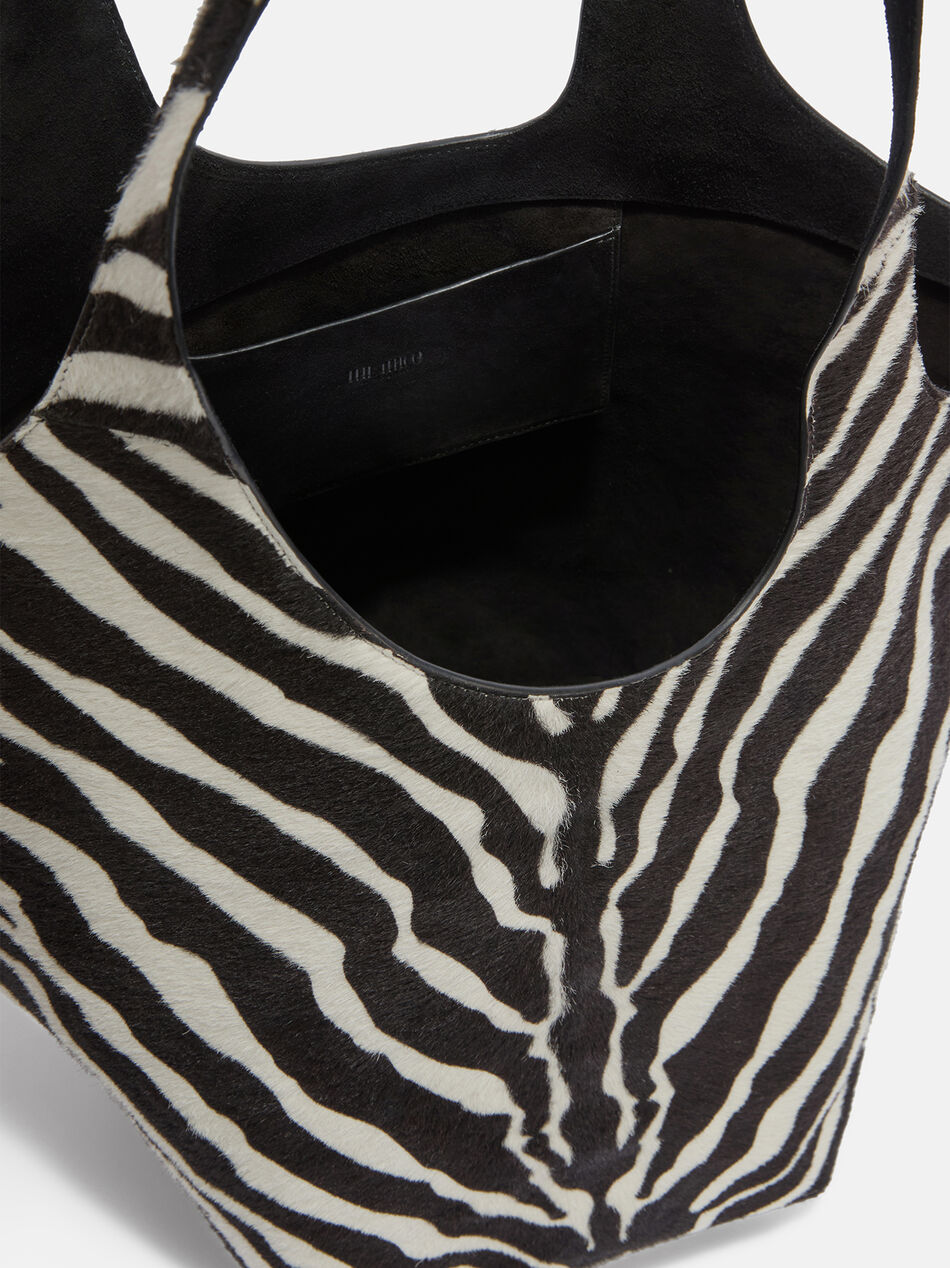 THE ATTICO ''La Scoop Large'' black and white shoulder bag WHITE/BLACK 260WAH00066LBT156PR020