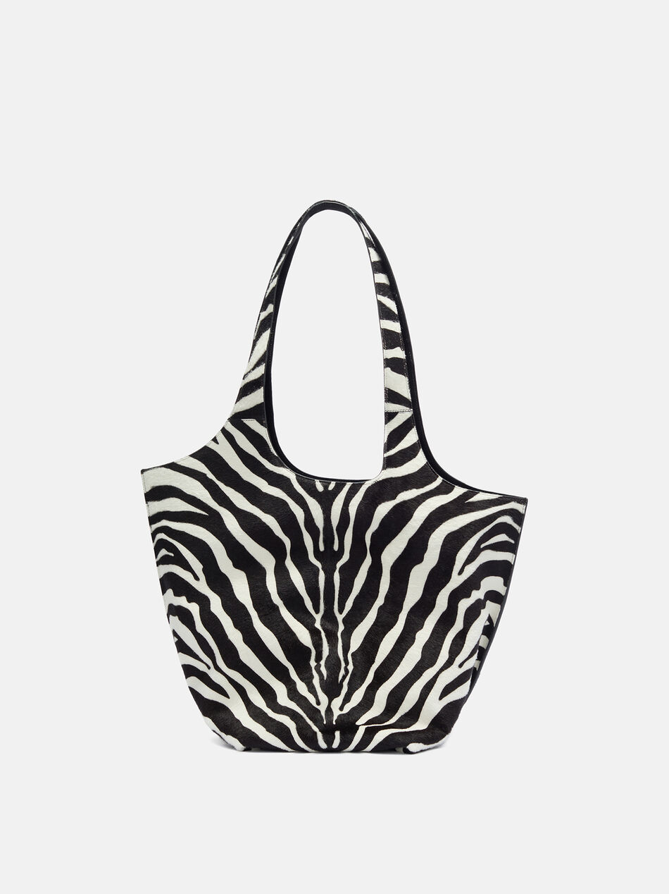 THE ATTICO ''La Scoop Large'' black and white shoulder bag WHITE/BLACK 260WAH00066LBT156PR020