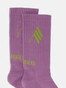 THE ATTICO Violet and light green short length socks Violet/light green 241WAK01C030412