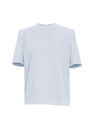 The Attico "Bella" sky blue t-shirt with shoulder pads