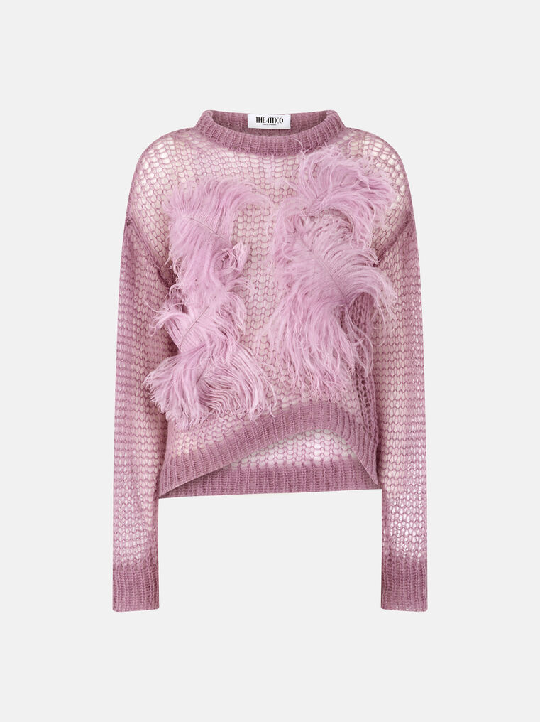 Attico The Knitwear Gend - Light Mauve Sweater Light Mauve Main Material: 50% Mohair 32% Polyamide 1 In Purple