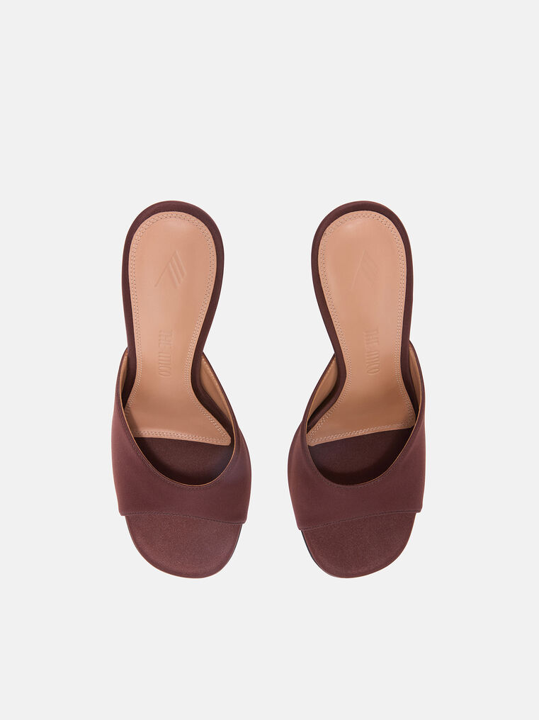 Attico Betta 95 Satin Mules In Animal Print