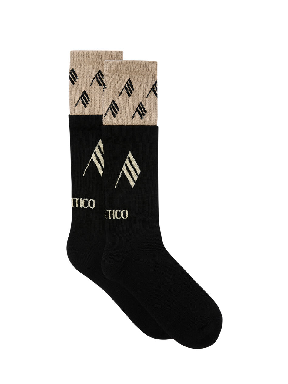 THE ATTICO Black and white double socks Black/white 260WAK00024CCC132AA414