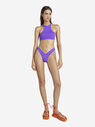 THE ATTICO Matte purple bikini top