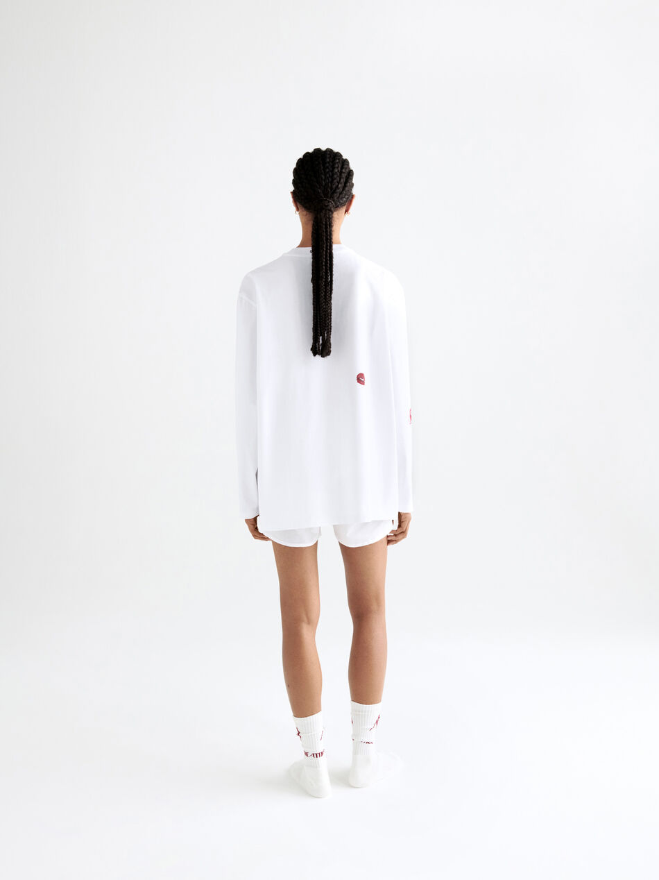 THE ATTICO T-shirt white and burgundy White/Burgundy SPEWCT000246J025P821