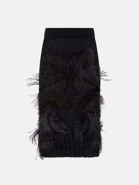 THE ATTICO Black midi skirt Black 260WCS00294KMX002FS100