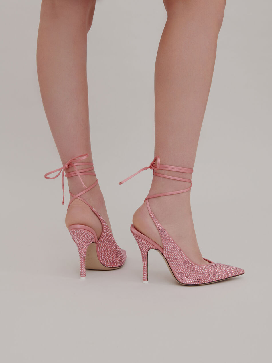 The Attico Call Me Back Venus slingback pumps with upcycled Swarovski crystals PASTEL PINK 202WSX00TV07076