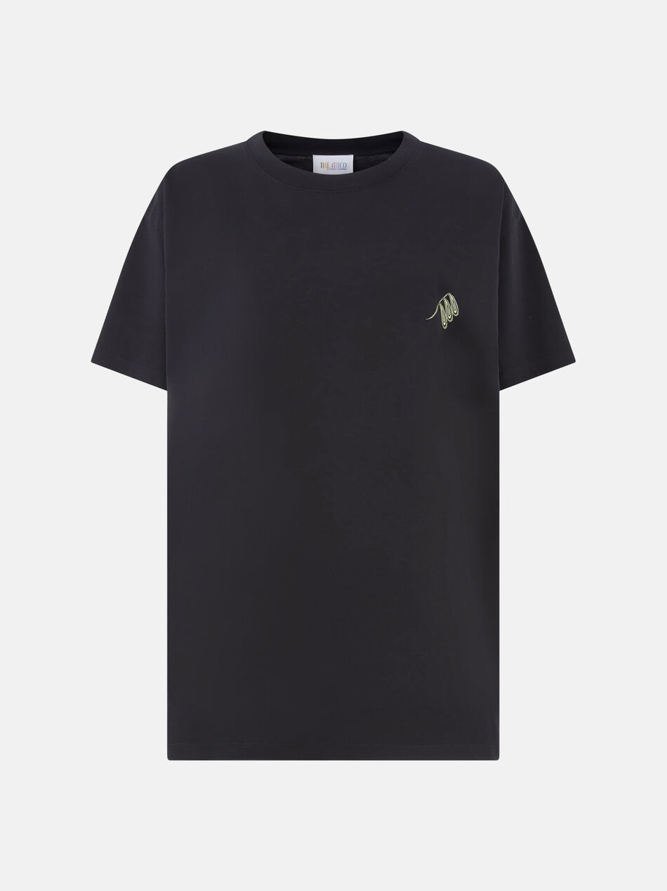 THE ATTICO Black and pale yellow t-shirt BLACK/PALE YELLOW 260WCT00353JJJ025PA067