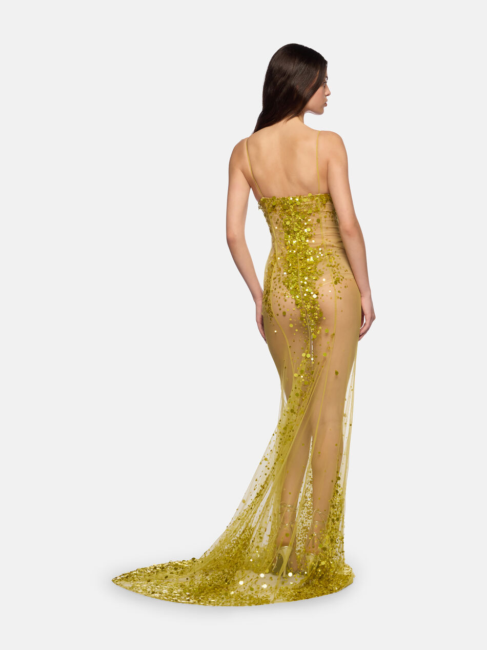 THE ATTICO Lime multishades long dress Lime multishades 260WCW00265PLL012SQ570