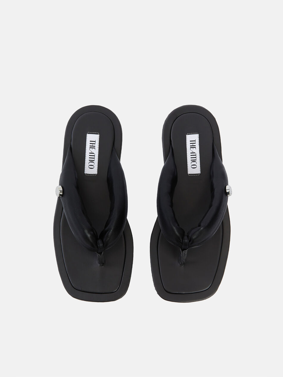 THE ATTICO ''Indie'' black flat thong BLACK 247WS797L001100