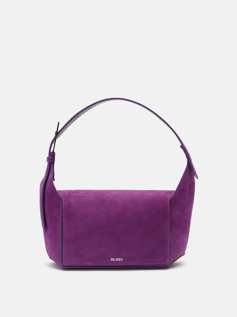 Attico The  Buckle Detailed Shoulder Bag In Purple