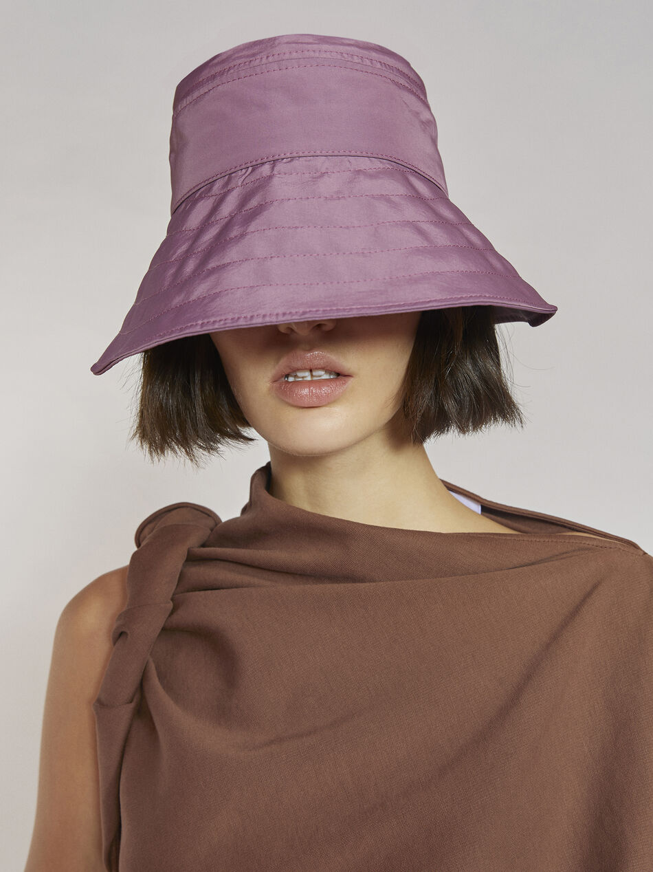 THE ATTICO "Dylan" mauve bucket hat ORCHID HAZE 212WAC02PA09188