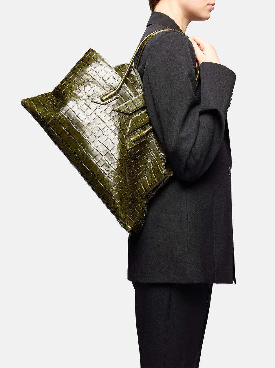 THE ATTICO ''La Passeggiata Medium'' dark green top handle DARK GREEN 260WAH00054LBT021PR129