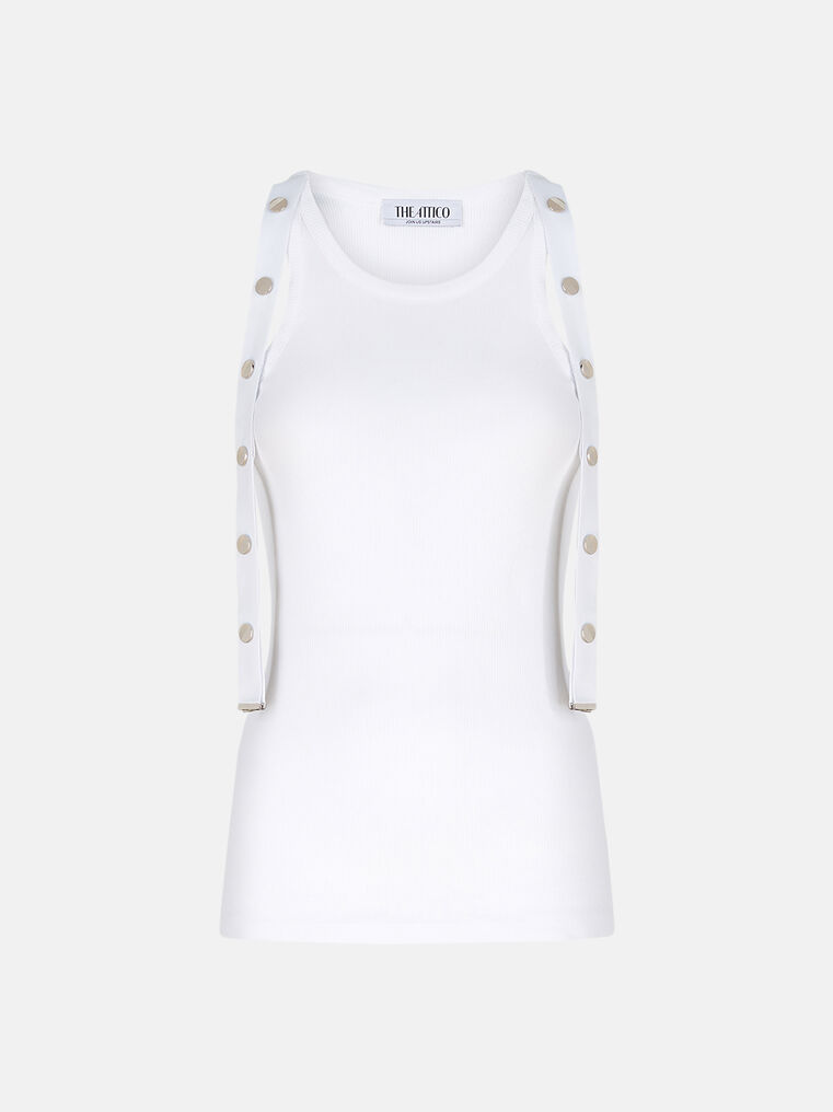 Shop Attico The  Tops Gend - White Tank Top White Main Fabric: 100% Cotton