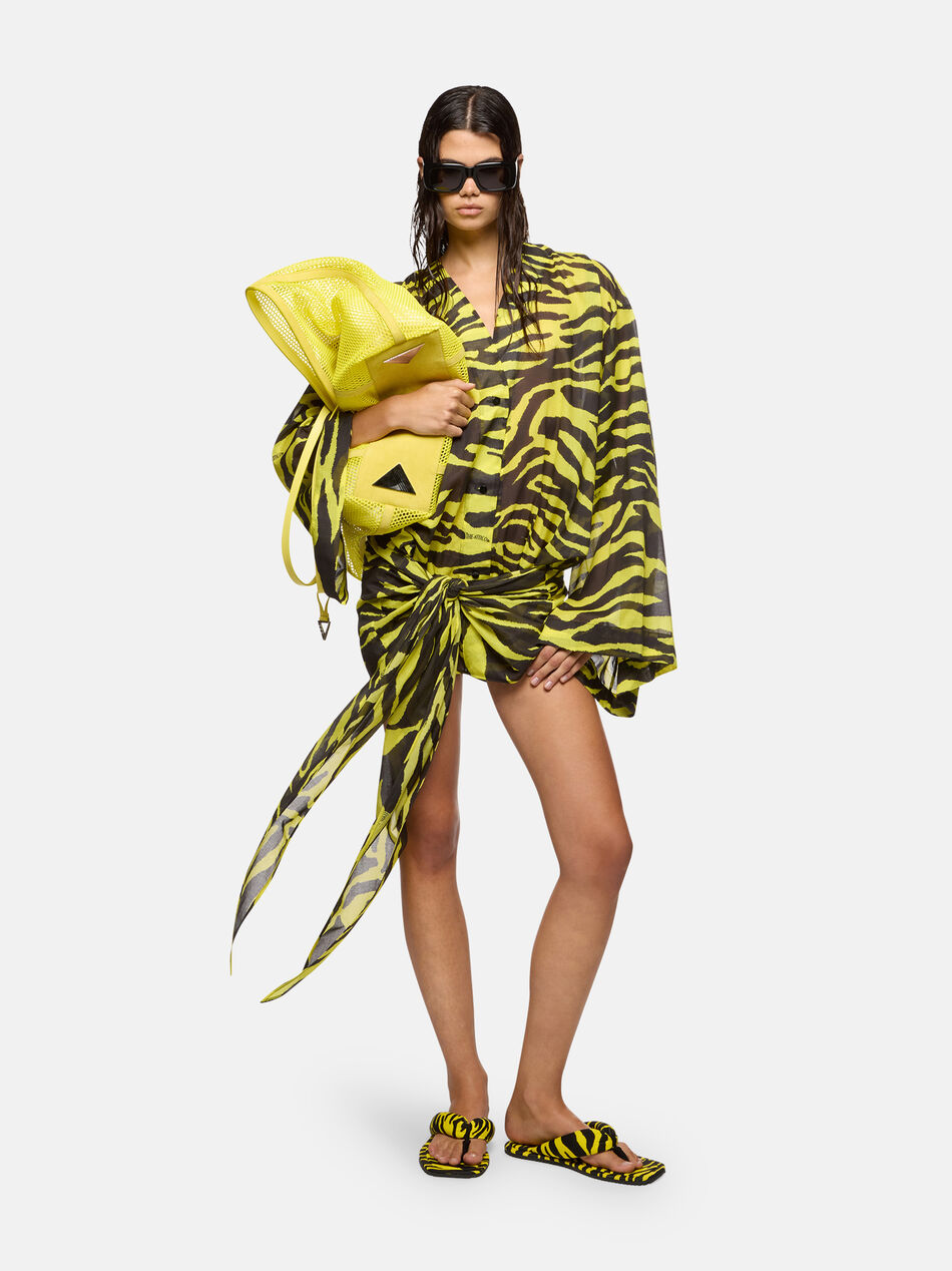 THE ATTICO Black and yellow mini dress BLACK/YELLOW 260WCA00404CCC134PR166
