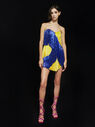 THE ATTICO ''Iris'' blue and yellow mini dress  226WCA136H123358