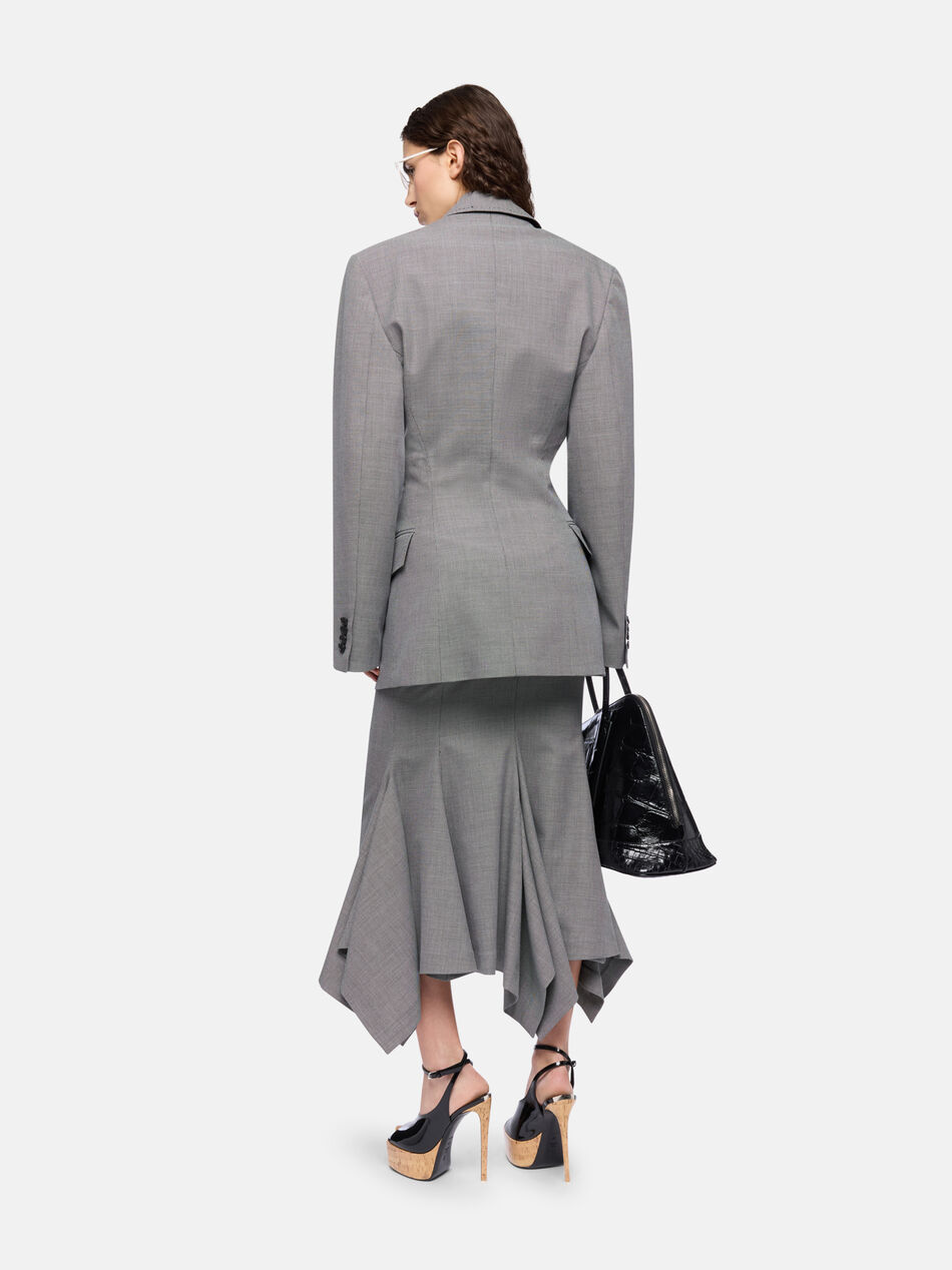 THE ATTICO Black and white midi skirt WHITE/BLACK 260WCS00299WWC002AA020