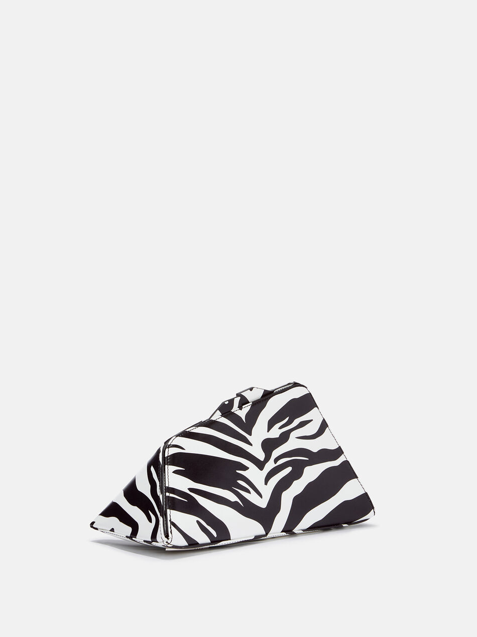 THE ATTICO ''8.30 PM'' black and white oversized clutch WHITE/BLACK 231WAH00001LBT020PR020