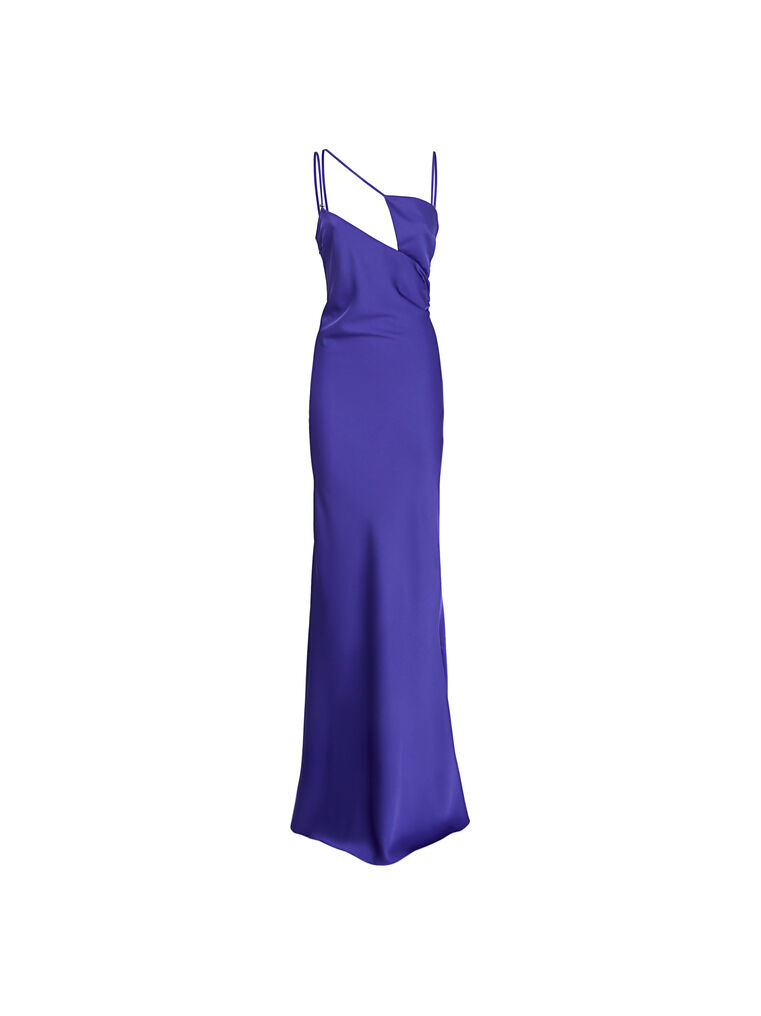 Shop Attico ''melva'' Vivid Violet Long Dress