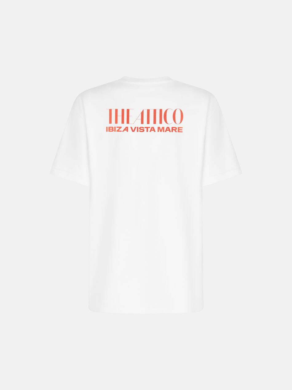 THE ATTICO ''Ibiza vista mare'' t-shirt white, bright red and light blue WHITE/RED SPEWCT355J063059