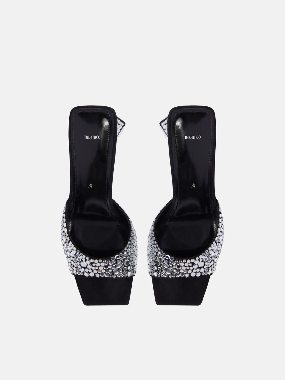 THE ATTICO ''Mini Devon'' black and silver mule BLACK/SILVER 241WS772L007SP065