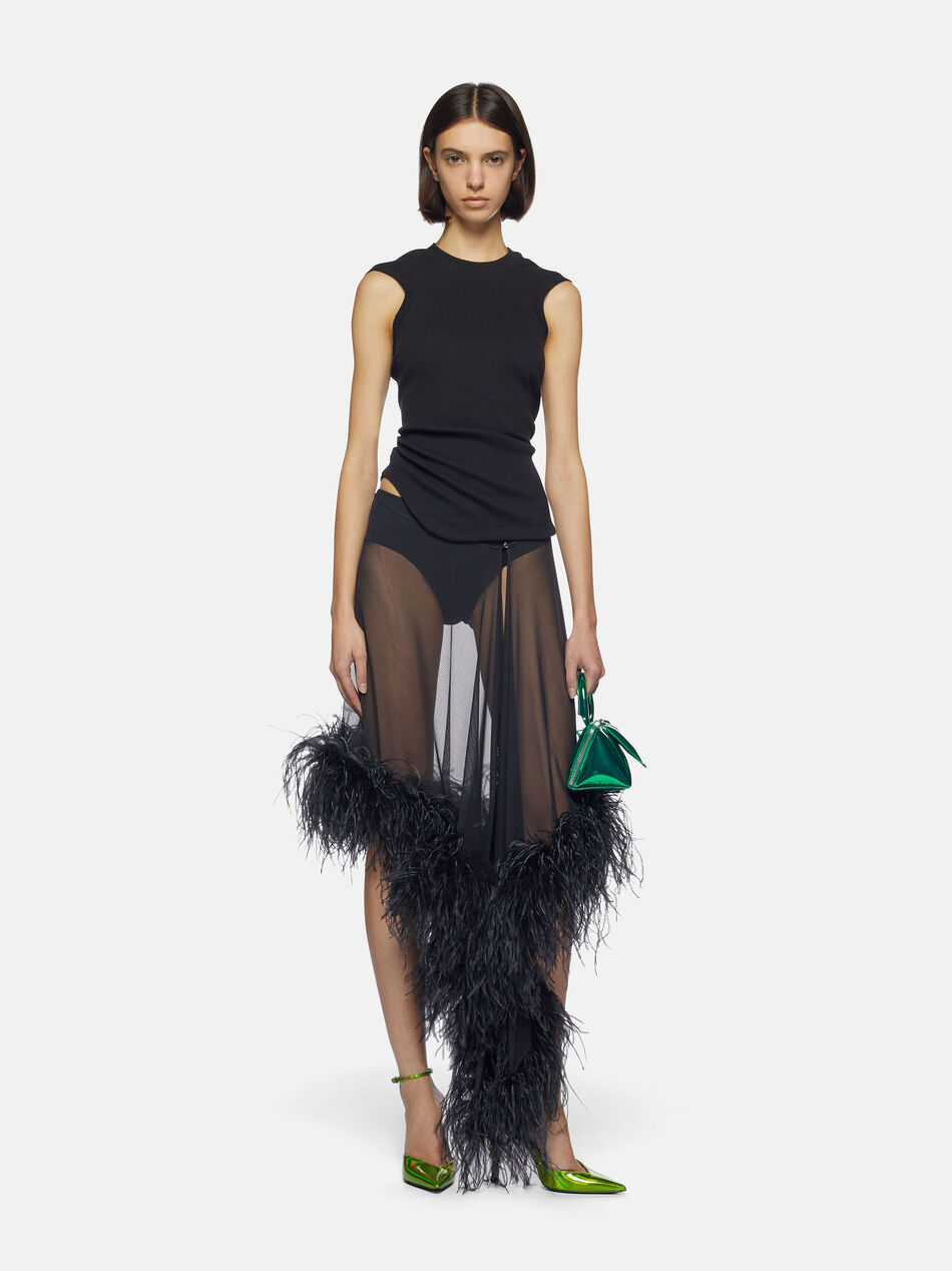 THE ATTICO "Mya" black mini skirt  BLACK 238WCS174A014F100