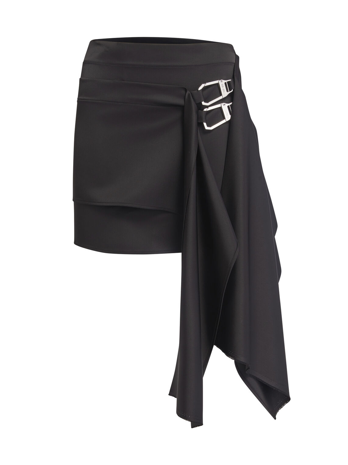 THE ATTICO "Robin" black asymetrical mini skirt 4