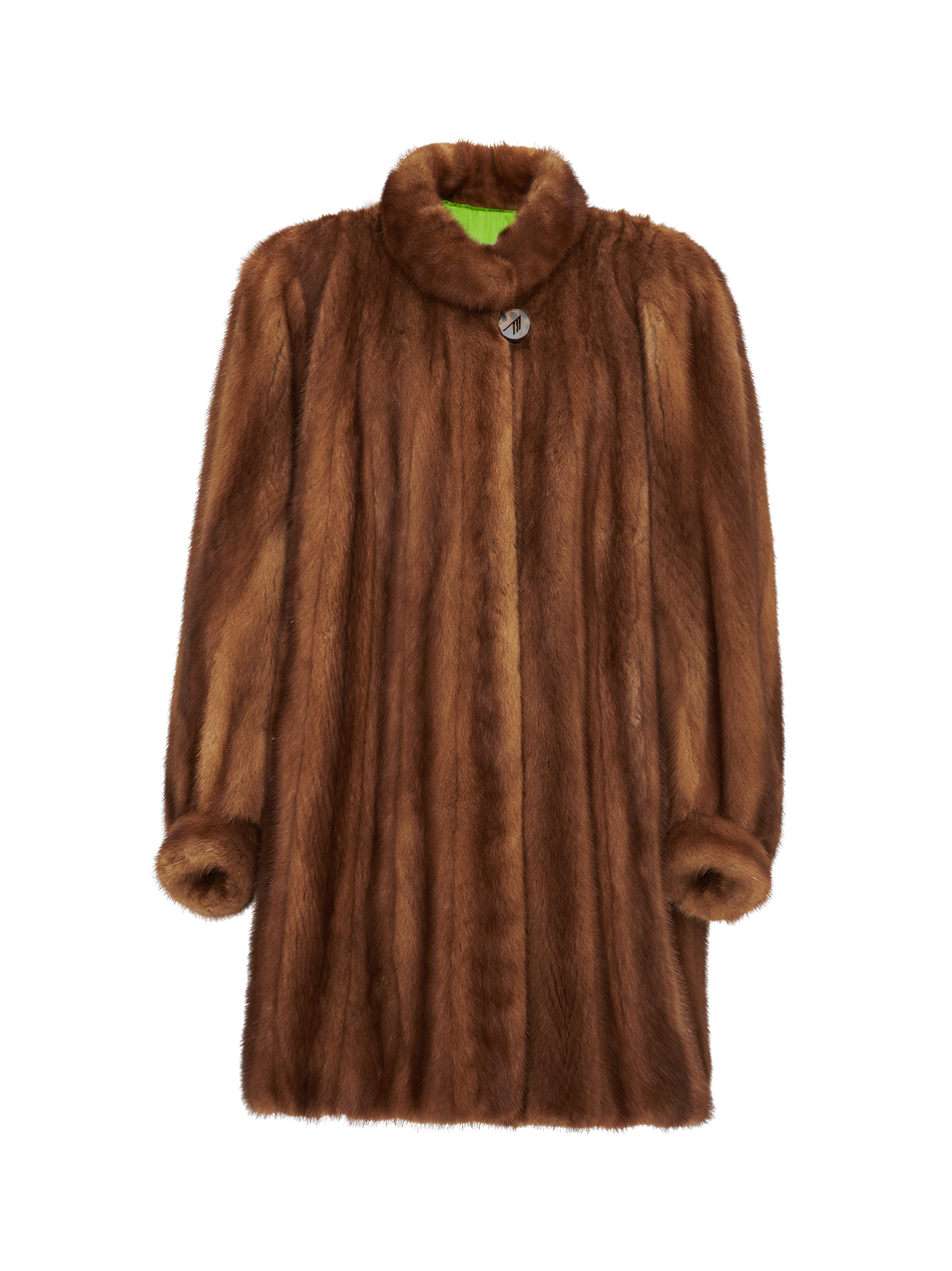 The Attico "Call Me Back" upcycled coat NATURAL 202WCX03F004060