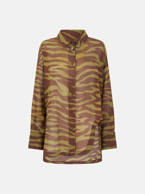 THE ATTICO Dark green and dark brown shirt Dark green/dark brown 250WCH00015CCC082PR997