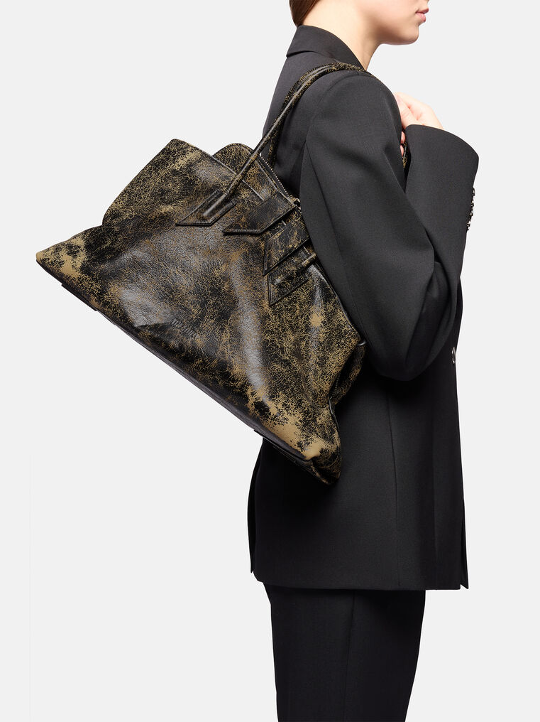 Attico Top Handle ''la Passeggiata Medium'' Brown Shades In Brown