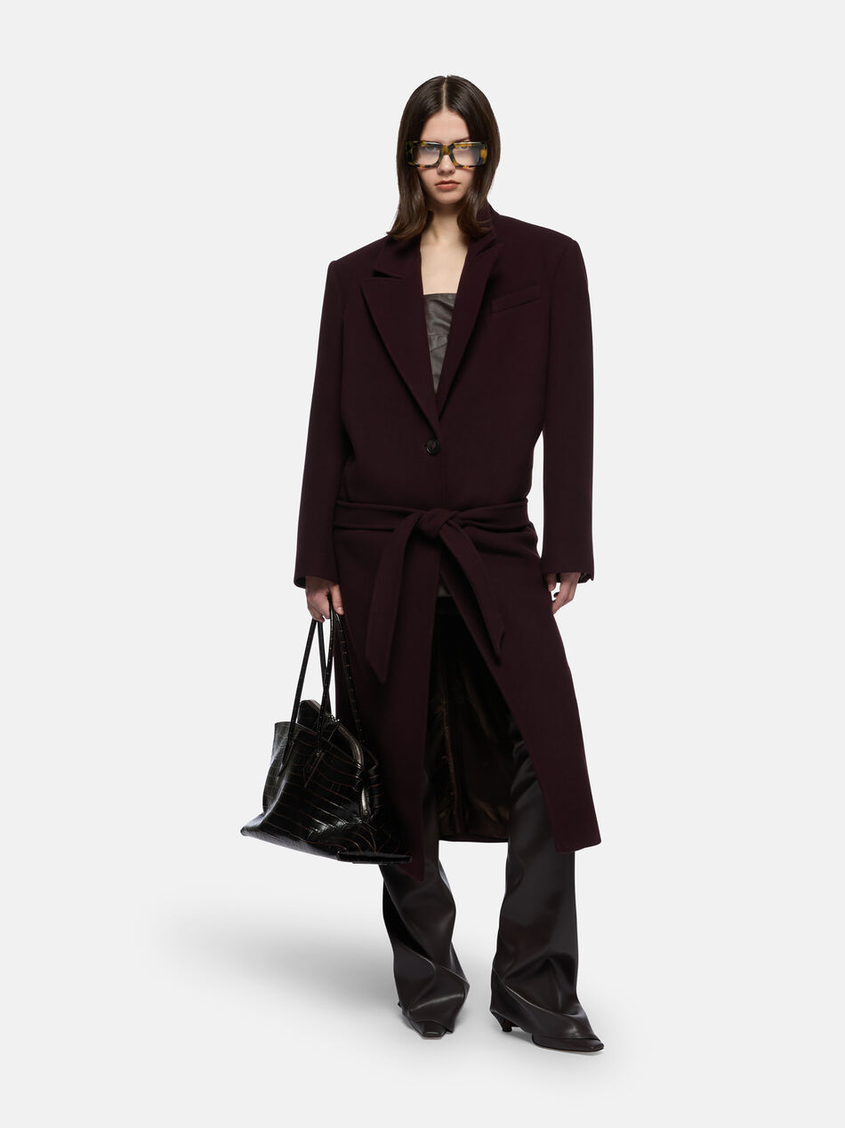 THE ATTICO Burgundy long coat BURGUNDY 251WCC00084WWV058AA114