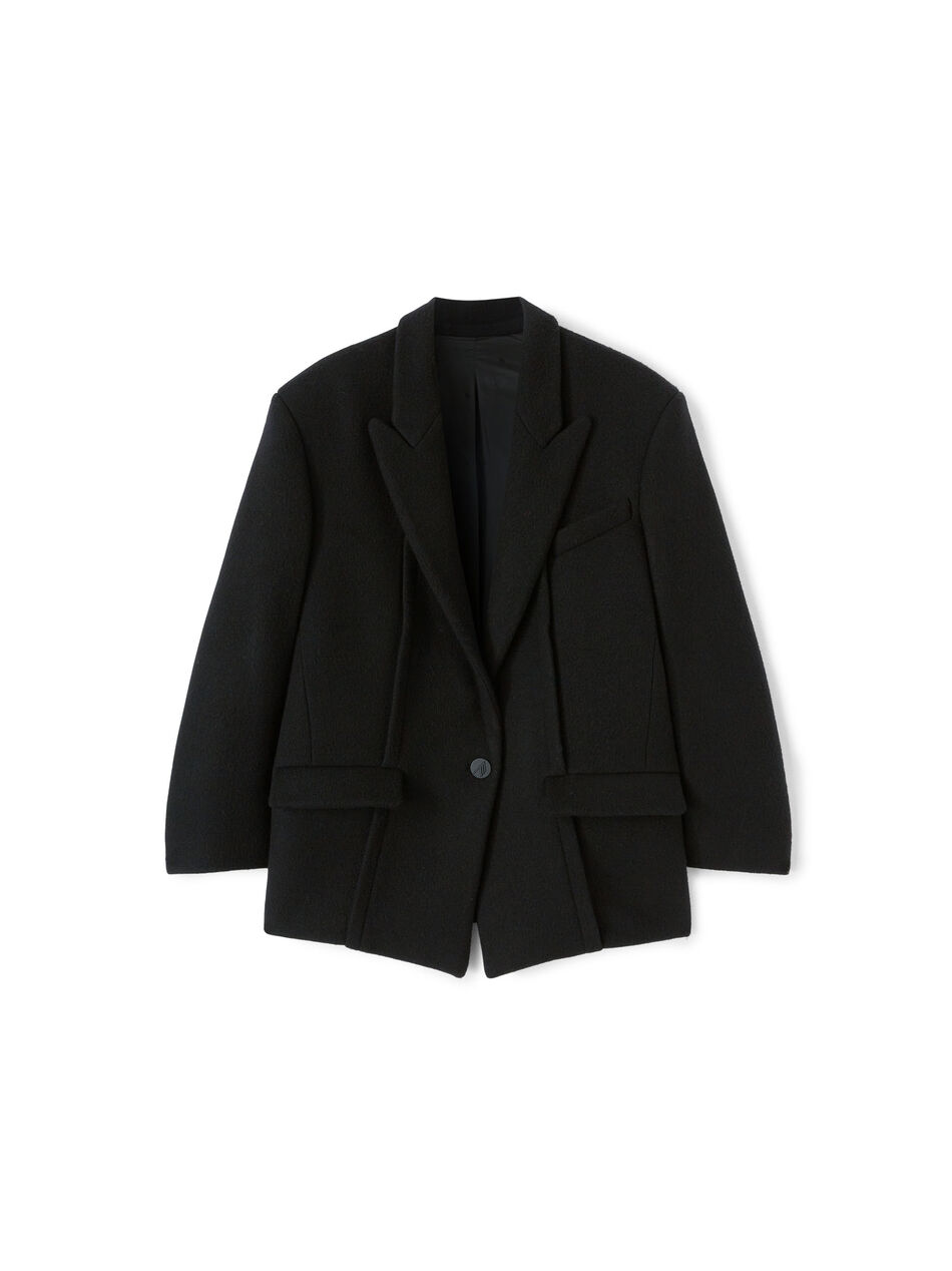 THE ATTICO ''Glen'' black short coat BLACK 237WCB36W043100
