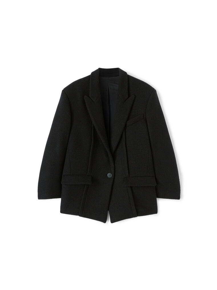 Shop Attico Short Coat ''glen'' Black