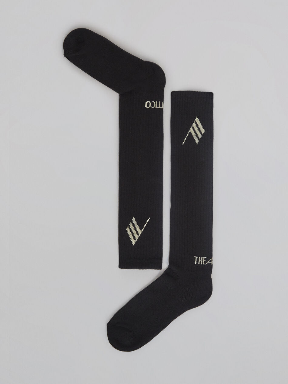 THE ATTICO Black bicolor sponge long socks BLACK 212WAK02C030202