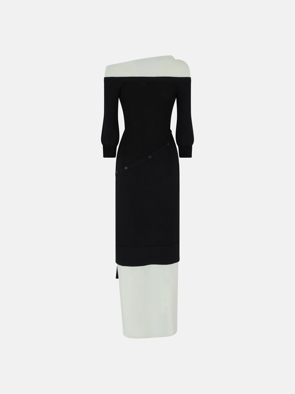 THE ATTICO Black and blue knitted dress BLACK/GREEN 260WCW00301KVV095AA123