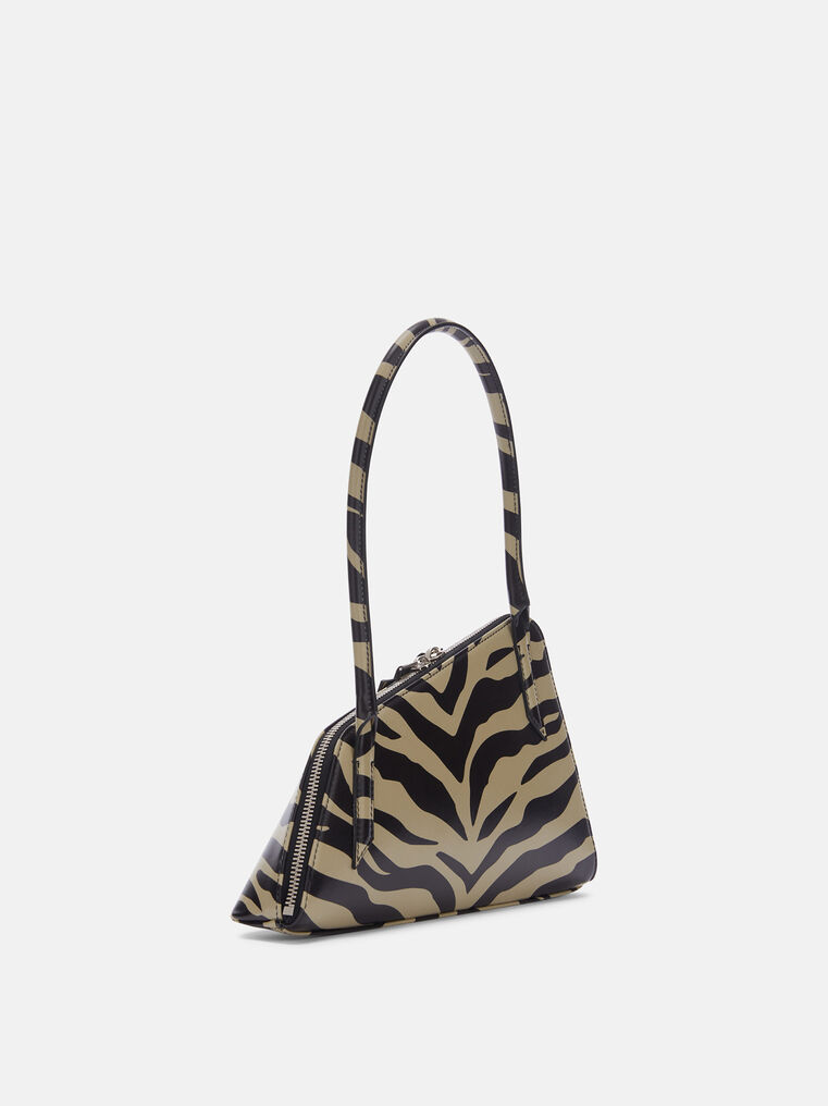 Shop Attico Shoulder Bag ''sunrise'' Black E Safari In Black And Safari