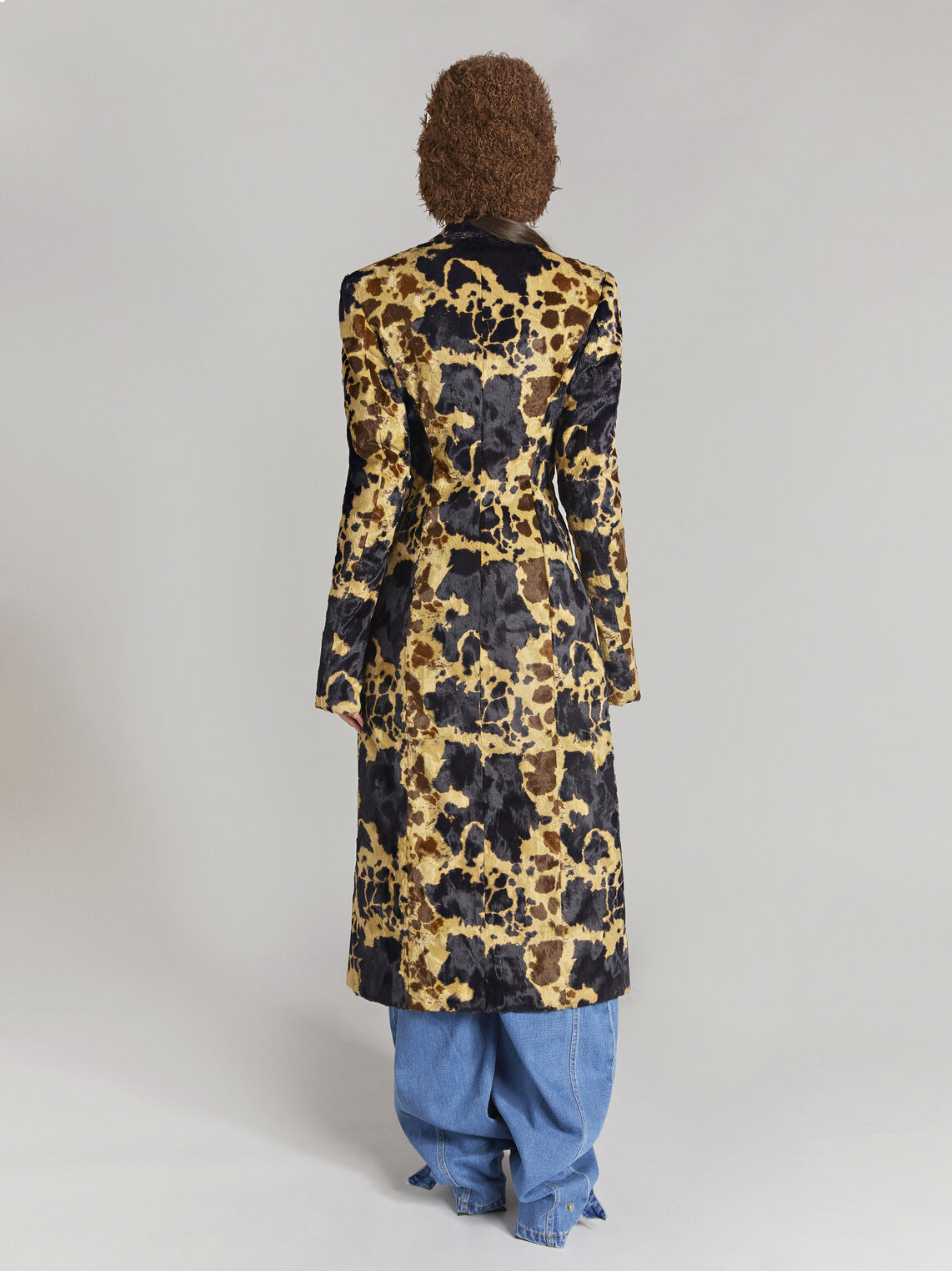 THE ATTICO "Milla" cow printed fitted coat 3